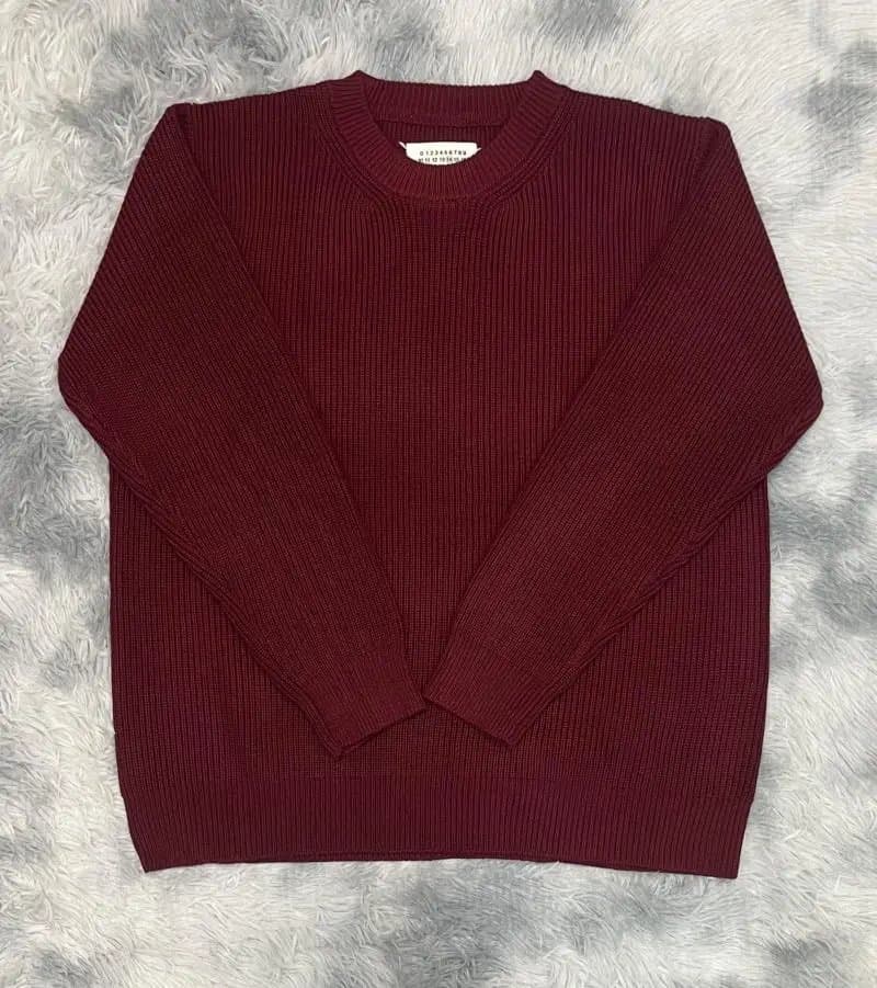 Maison Margiela Ribbed Crewneck Sweater Solid