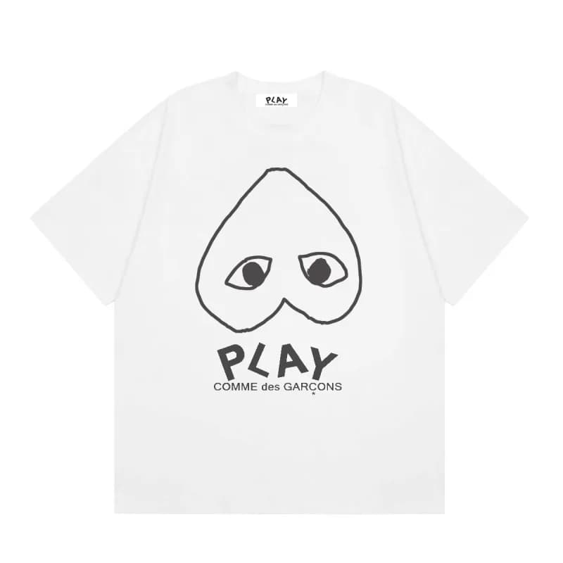 Comme des Garçons Heart Logo T-Shirt Five Hearts Gradient — 22 white