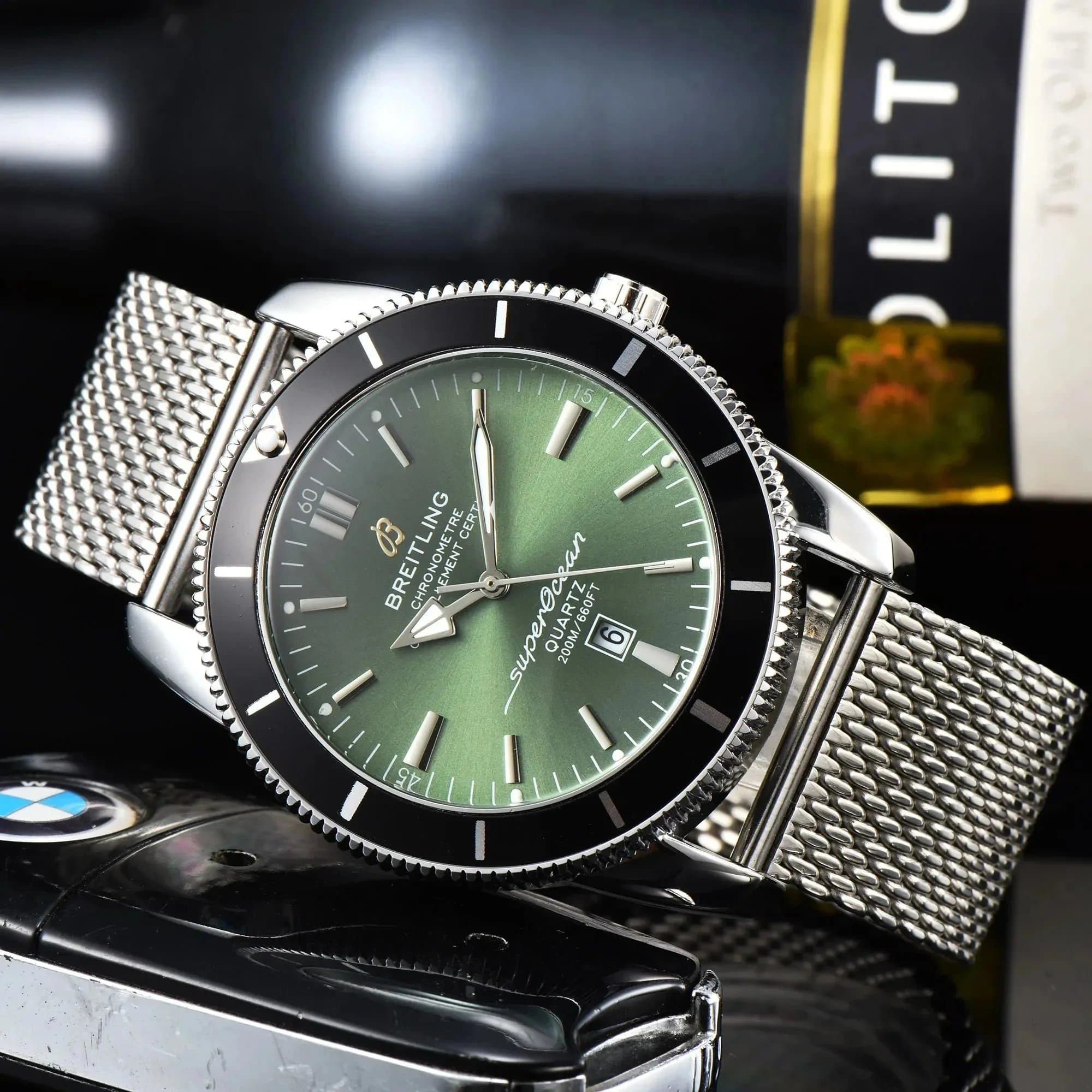 Breitling SuperOcean Quartz Green Dial
