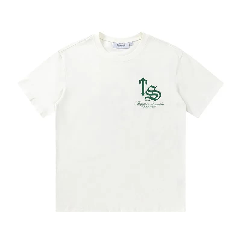 Trapstar Logo Shorts Green Logo — 636款 杏色短袖