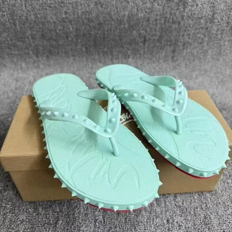 Christian Louboutin Spiky Flip-Flop Mint Green