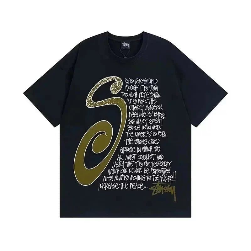 Stüssy Graphic Tee S Logo Script — 105黑色