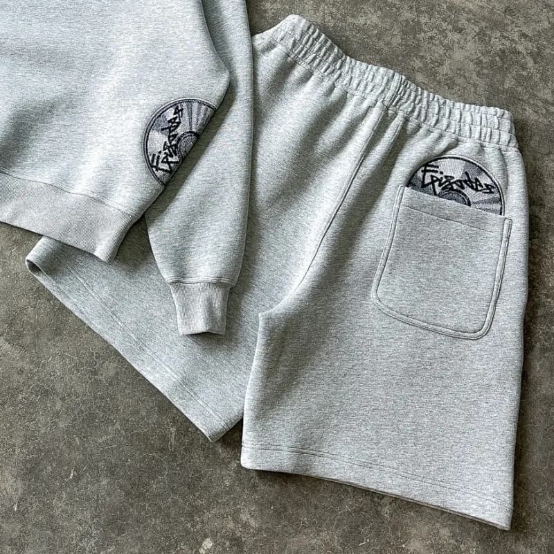 Gallery Dept. Sweatshirt and Shorts Set Embroidered Logo