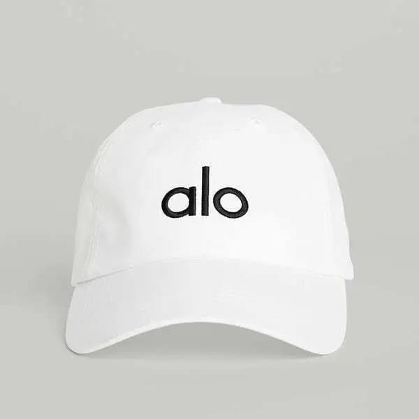 Lululemon — 可调节 · 鸭舌帽白色黑标