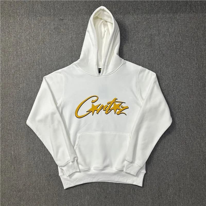 Corteiz Hoodie and Joggers Set CRTZ Script Logo — 921白色卫衣
