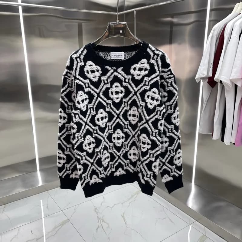 Casablanca Knit Sweater Geometric Logo Pattern