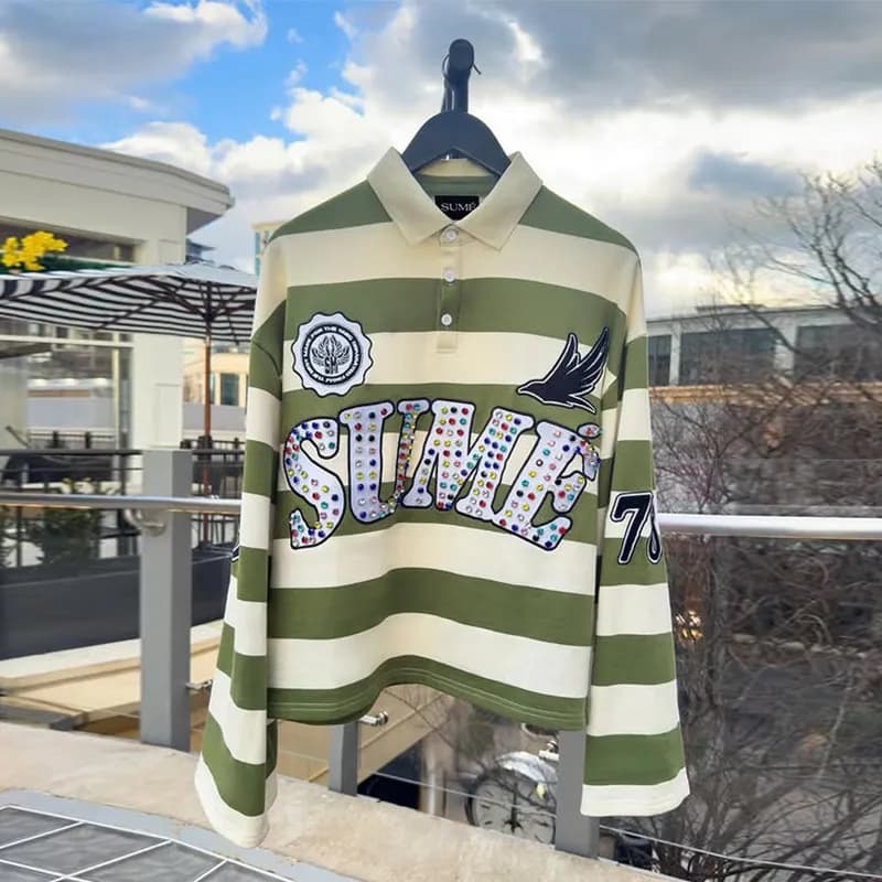 Balenciaga Polo Collar Long-Sleeve Top Horizontal Stripe — 25