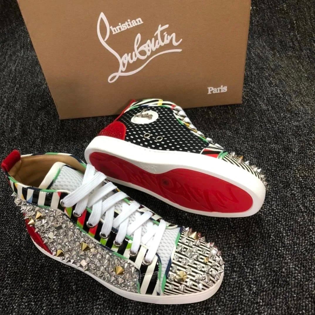 Christian Louboutin Louis Spikes Monochrome Red — 24