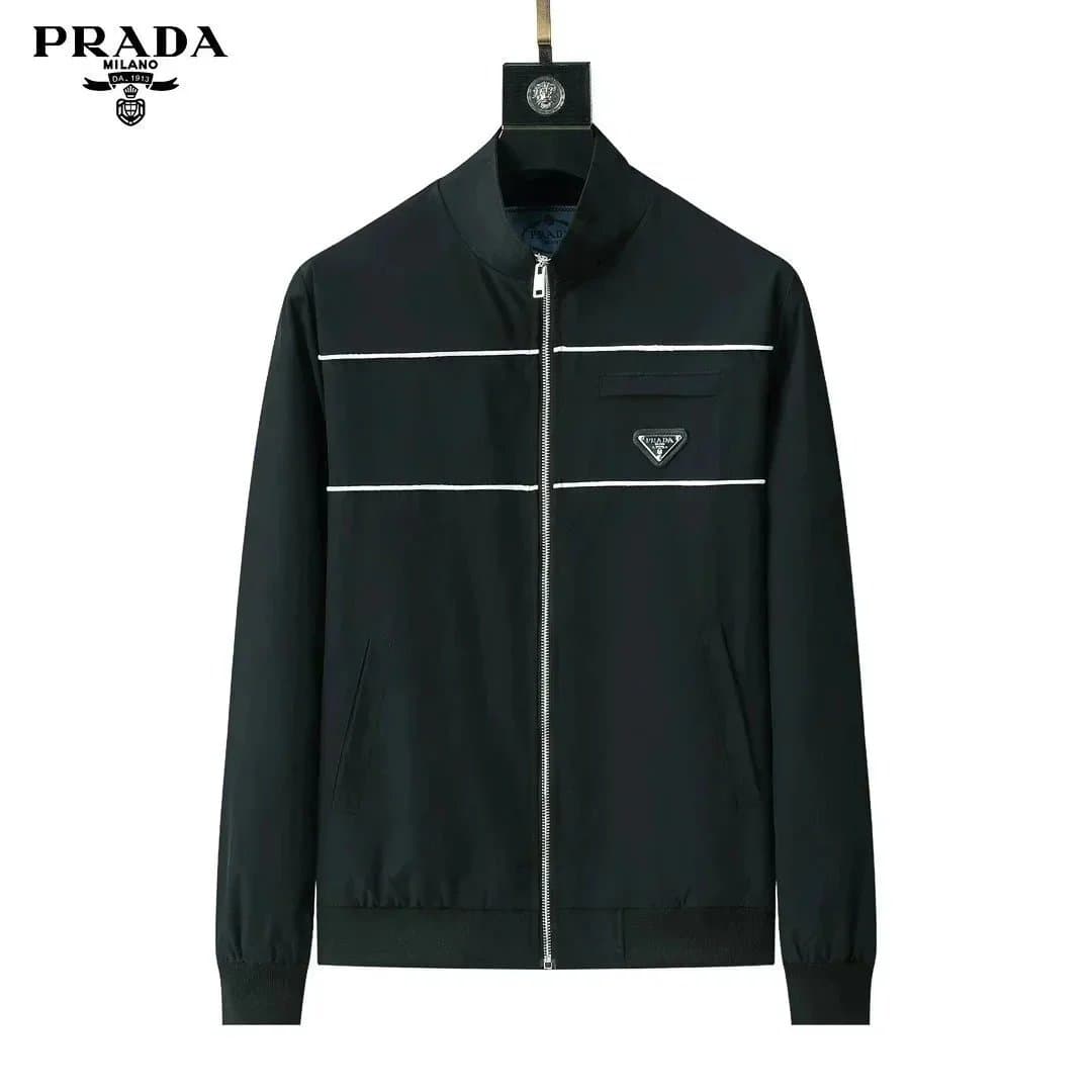 Prada Bomber Jacket White Stripe