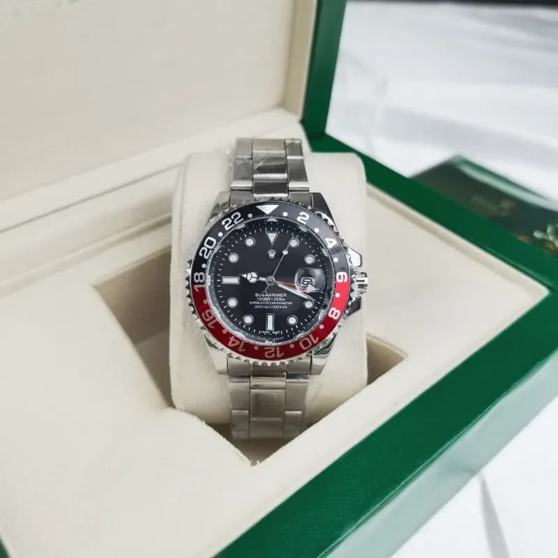 Rolex Submariner Red Wave Dial — 四针可乐圈三株银色 黑红圈黑面