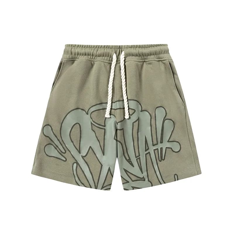 Syna World T-Shirt and Shorts Set Graffiti Print — 军绿色短裤