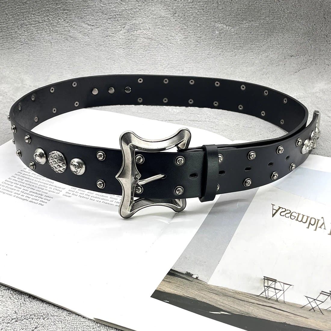 Chrome Hearts Belt Embossed Logo — 【方扣铆钉】克罗CH圣剑心皮带 · 长110cm 宽3.8cm
