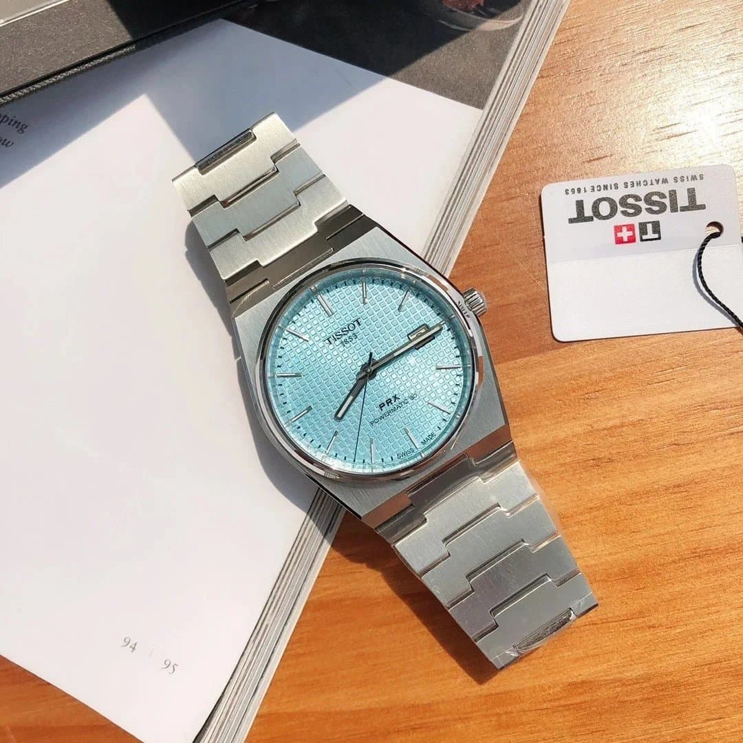 Tissot PRX Powermatic 80 Green Dial — 银天蓝
