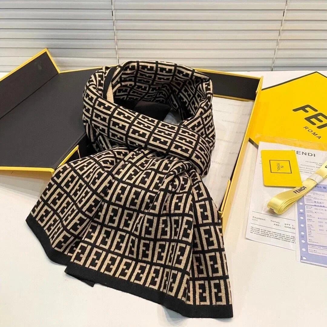 Fendi FF Logo Scarf Monogram Jacquard — 32