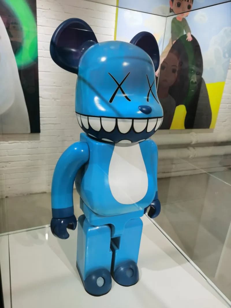 KAWS Bearbrick Blue with X Eyes and Grin