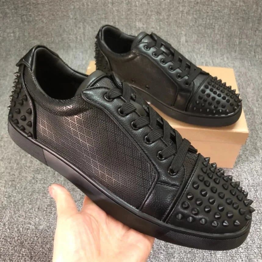 Christian Louboutin Louis Spikes Navy Leather — 1