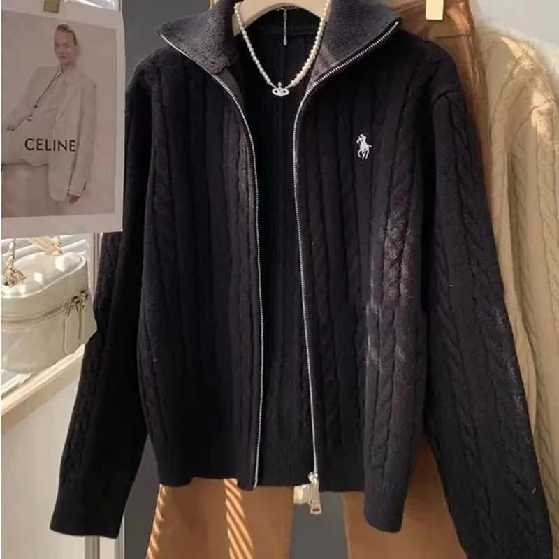 Polo Ralph Lauren Classic Fit Full-Zip Jacket Polo Pony Logo — 27女-黑色