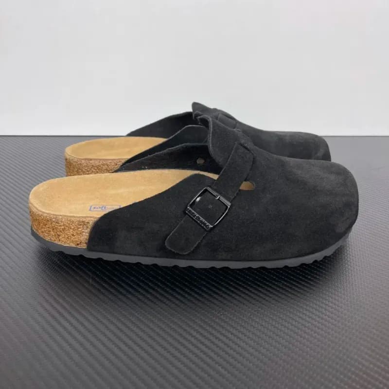 Birkenstock Boston Clog Suede — 勃肯包头半拖 黑色