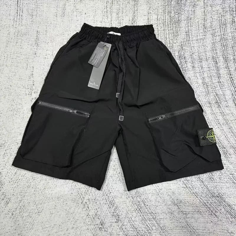 Stone Island Cargo Shorts Black with Zip Pockets