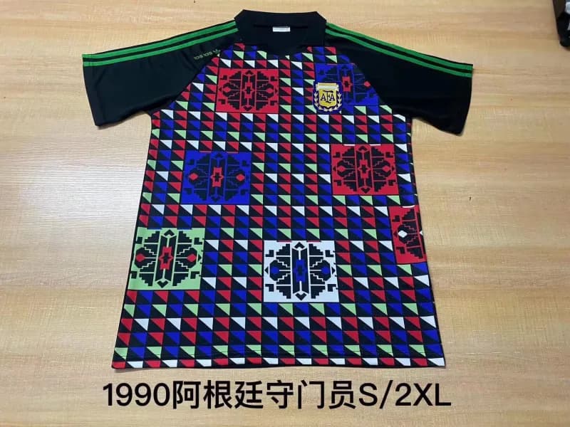 Adidas 1990 Argentina Goalkeeper Jersey Geometric Pattern