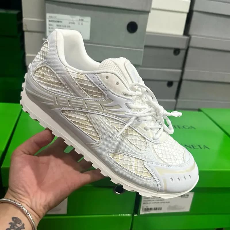 Bottega Veneta Andiamo White Mesh