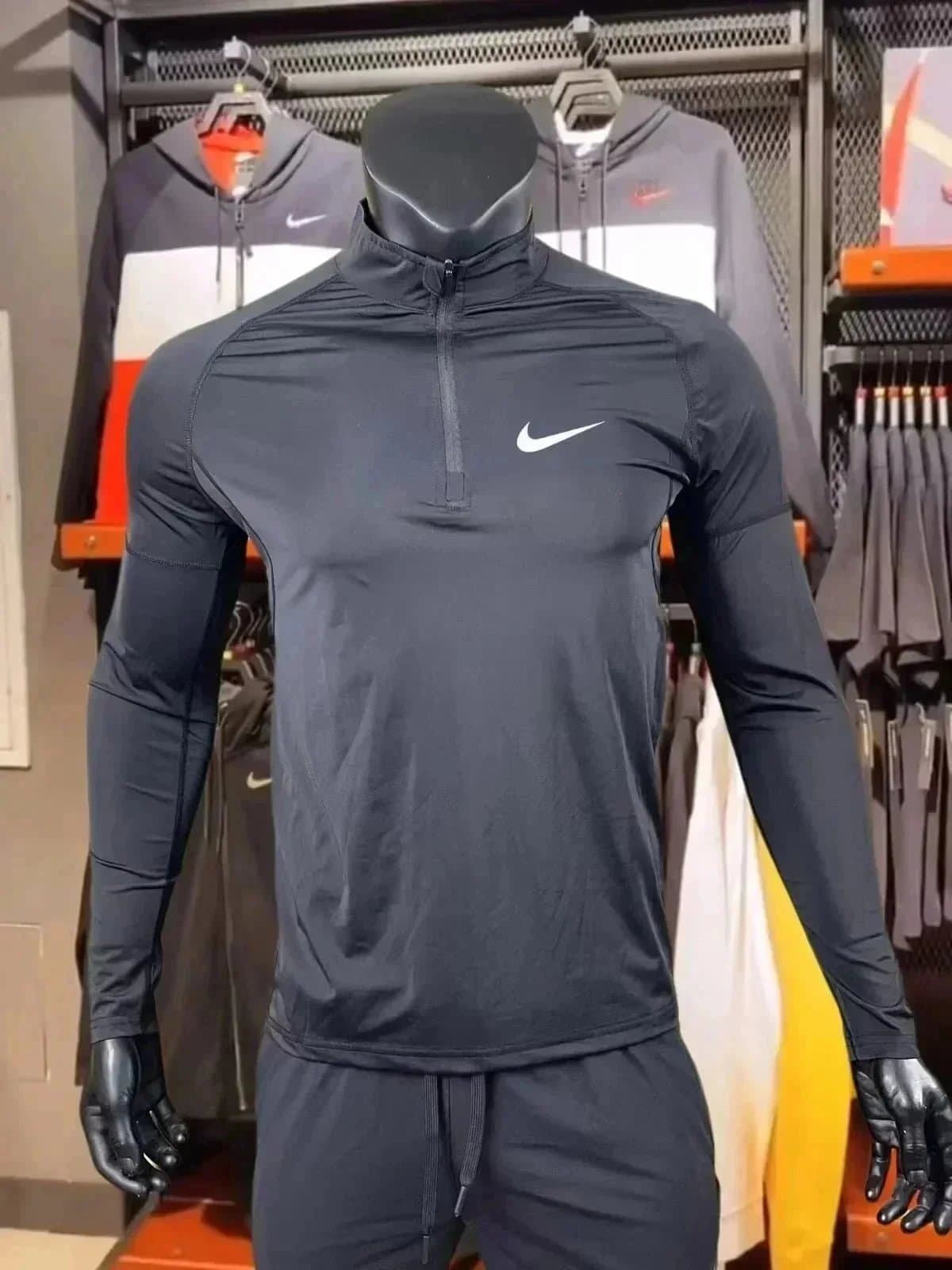 Nike Pro Tee Black with White Swoosh — 022