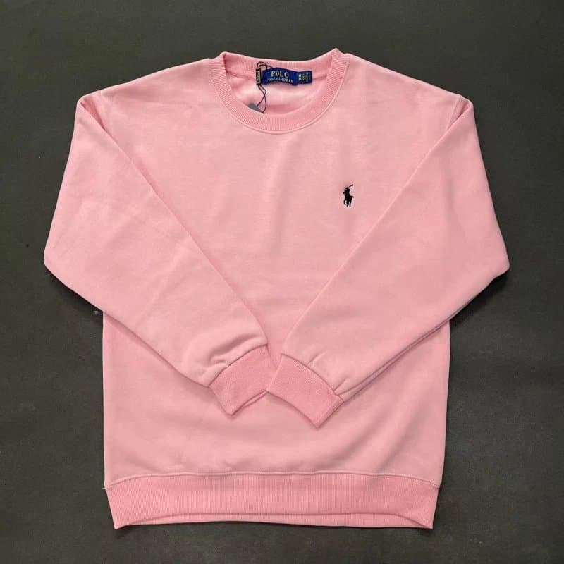 Polo Ralph Lauren Full-Zip Hoodie Heather Grey — 加绒圆领粉色黑标