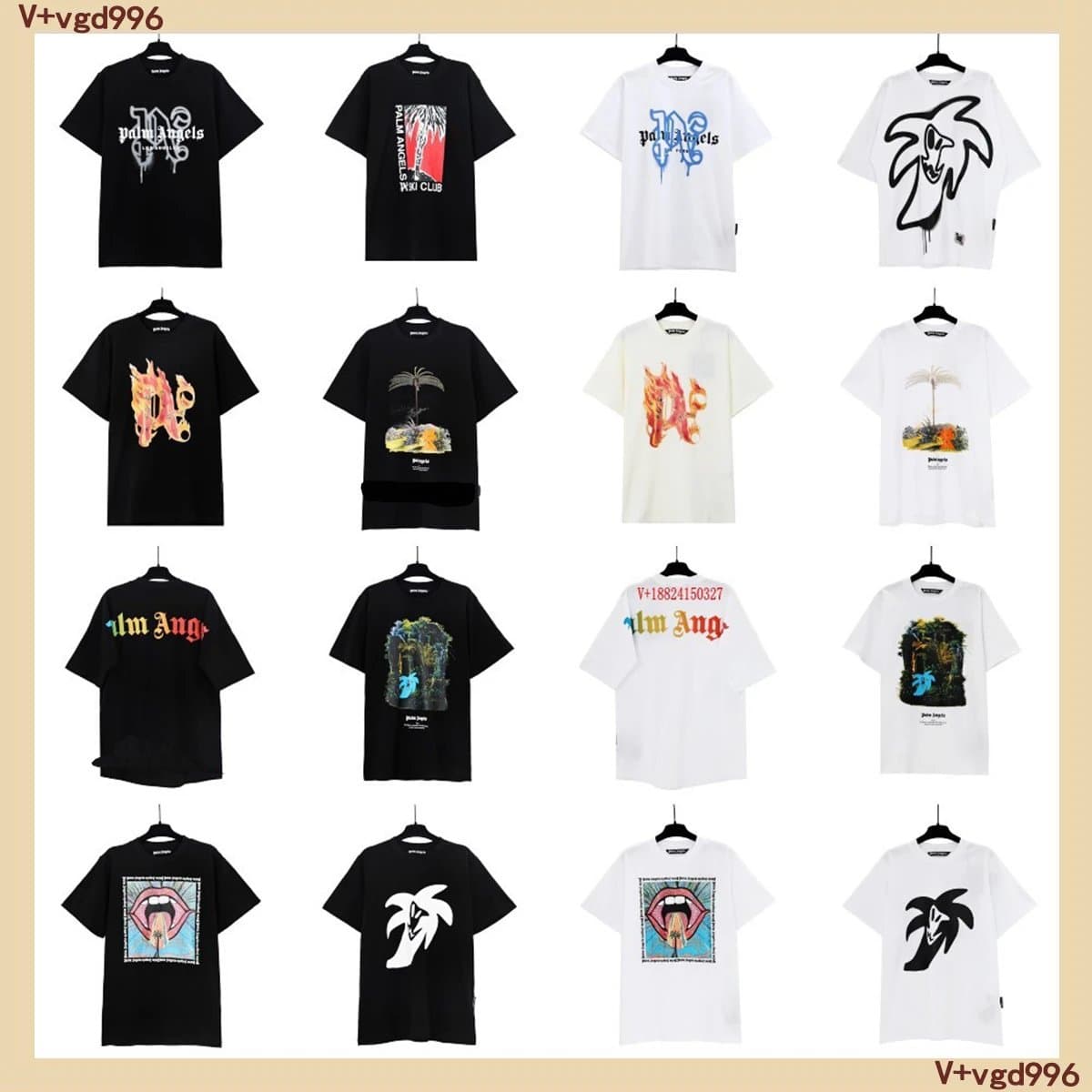 Palm Angels Graphic T-Shirt Multiple Art Prints