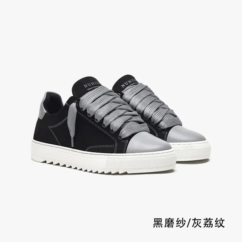 Numeris Atelier Low Top Sneaker Textured Grey — 黑磨砂灰荔纹皮(原版包装)
