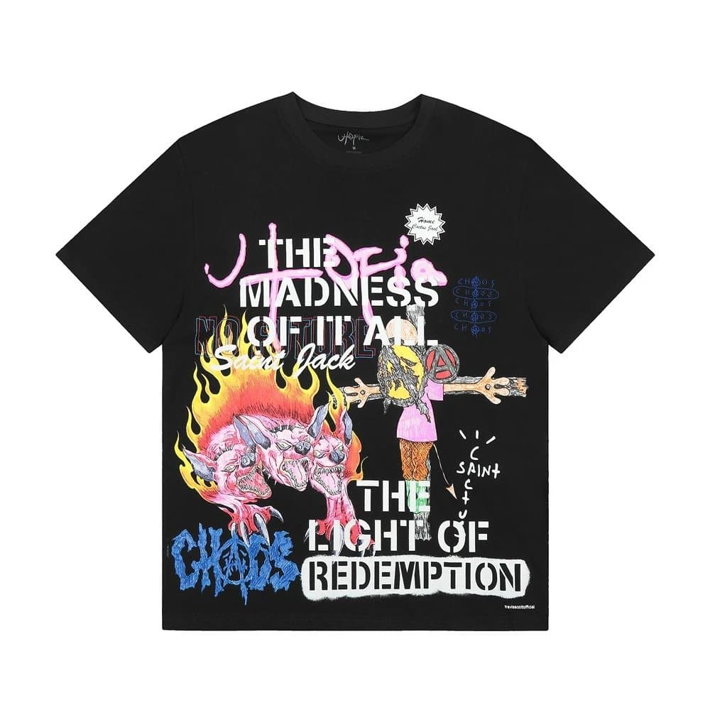 Travis Scott Graphic Tee Raging Wolf — 3204 黑色
