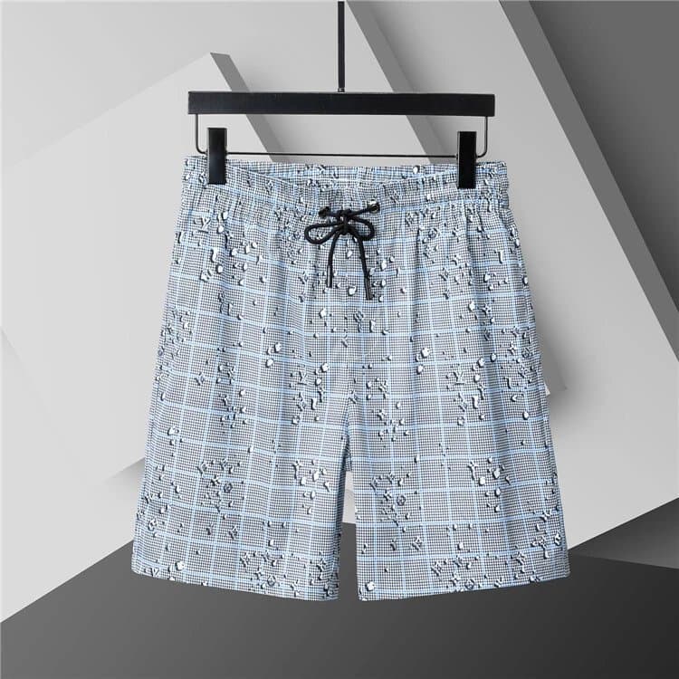 Balenciaga Printed Shorts Abstract Brushstroke — 3850浅蓝