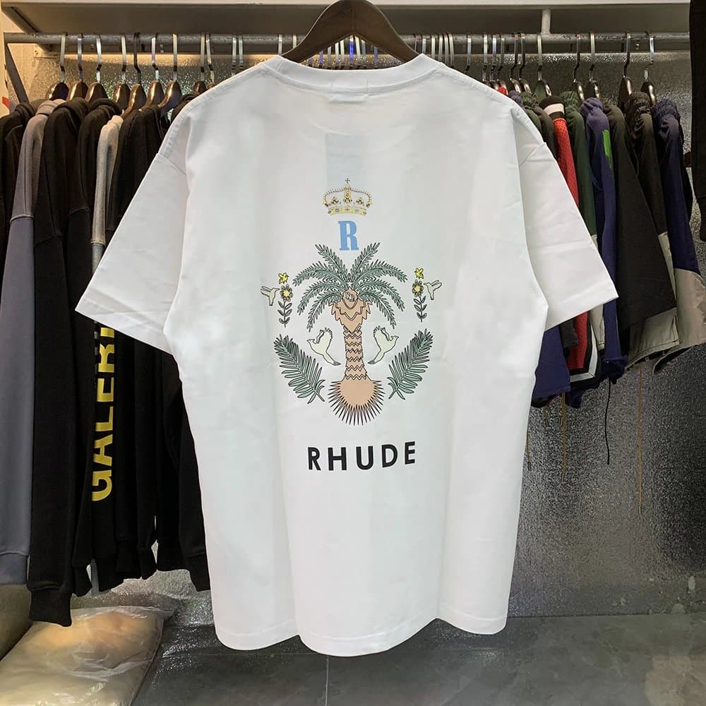 Rhude Graphic Tee Mountain Logo — 5058 白色