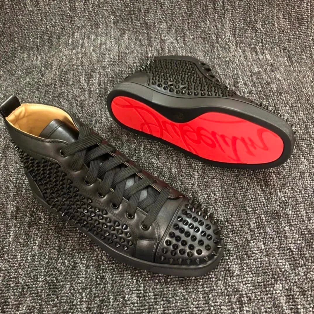 Christian Louboutin Louis Spikes Monochrome Red — 39