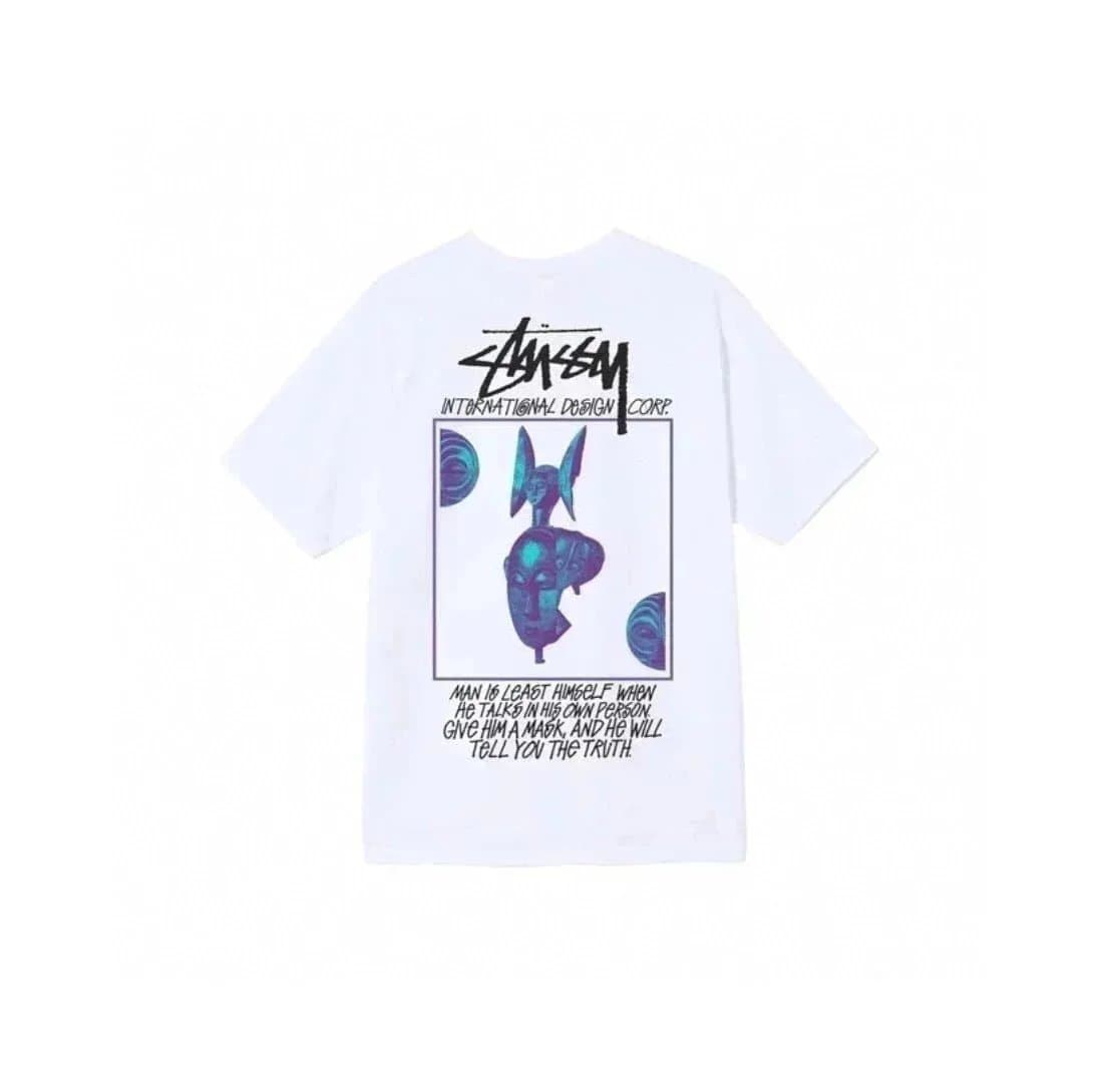 Stüssy Graphic Tee S Logo Script — 108白色