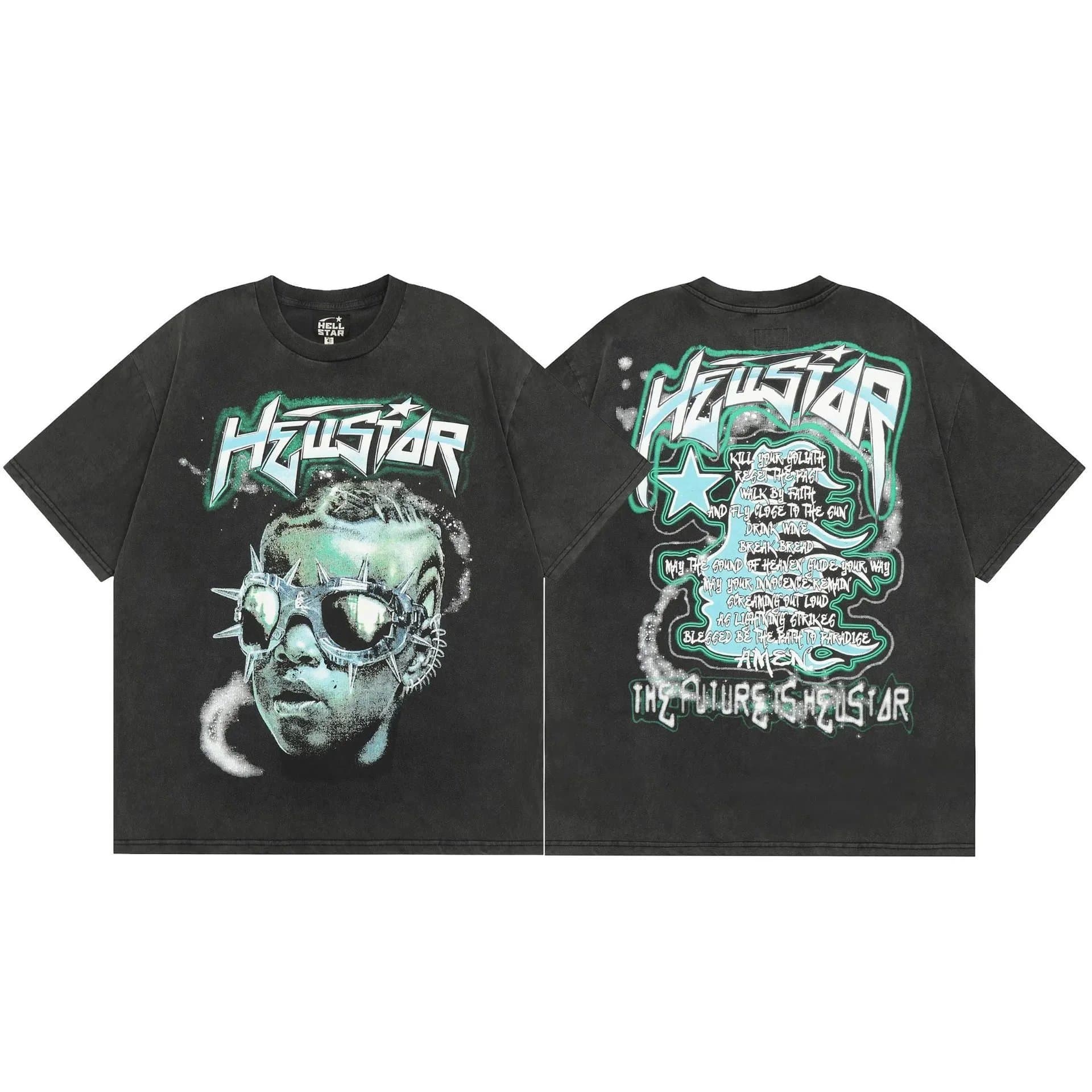 Hellstar Graphic Tee Electric Skull Print — 0129028ZX