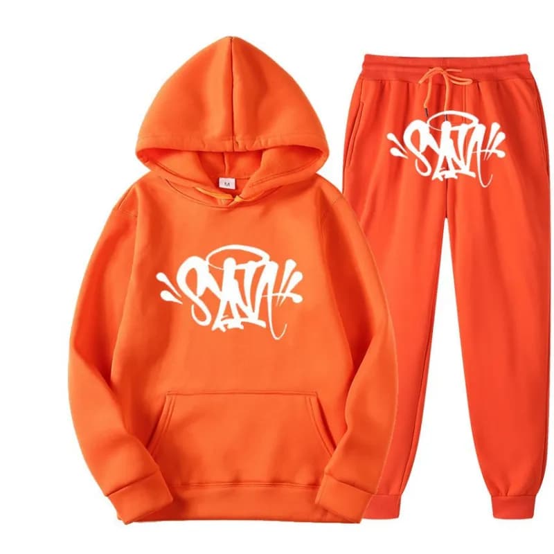 Sp5der Hoodie and Joggers Set Graffiti Logo