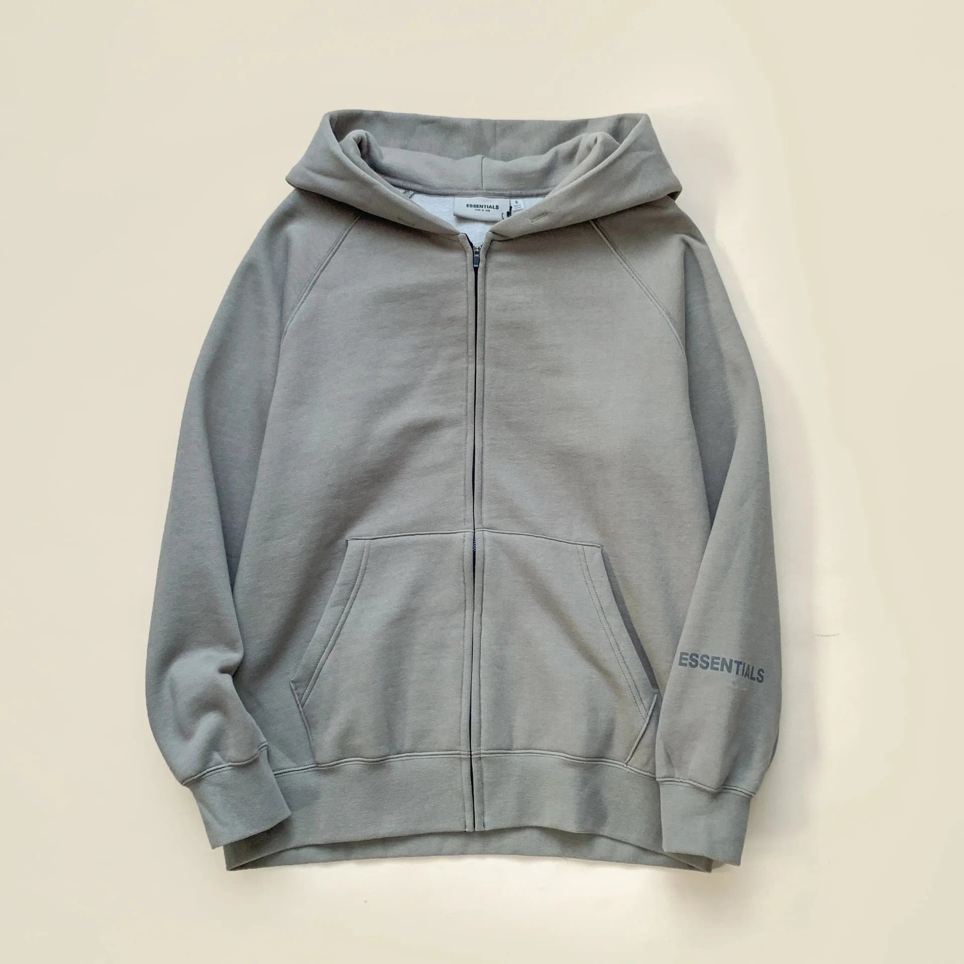 Fear of God Essentials Zip-Up Hoodie Essentials Logo Sleeve