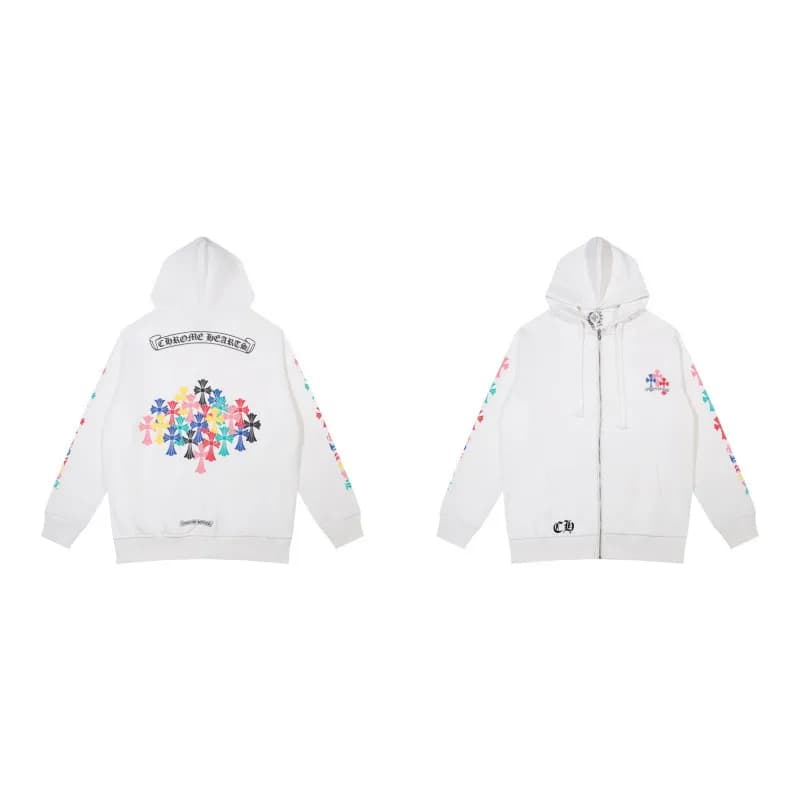 Hooded Sweatshirt Sacai x Chrome Hearts — k16白色