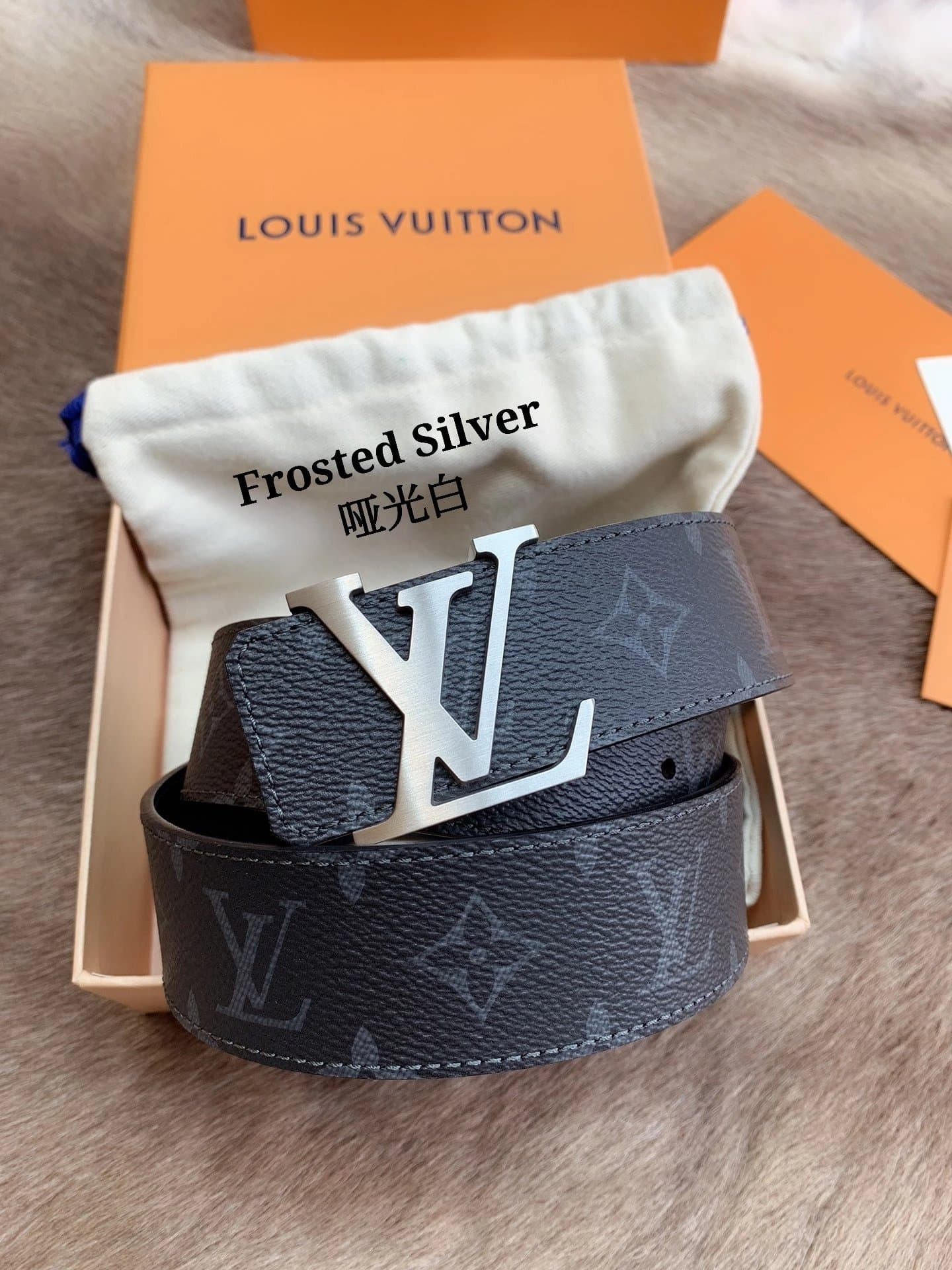 Louis Vuitton LV Initiales Belt Monogram Eclipse — 黑花哑银