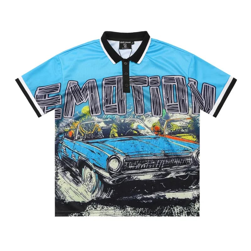 Mixed Emotion Emotion Graphic Tee Pearl-Embroidered Angel Print — Em12 blue