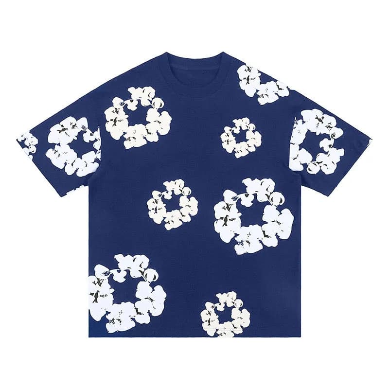 Balenciaga Printed Set Floral Graphic — 发泡2617藏青色短袖