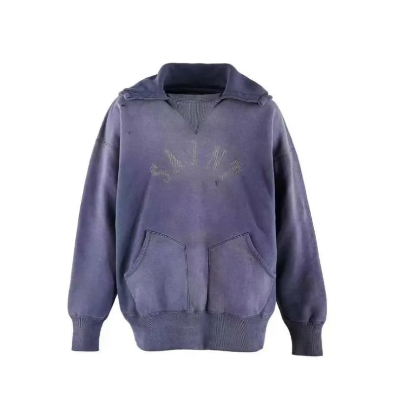 Saint Michael Zip-Up Hoodie Distressed — ST911