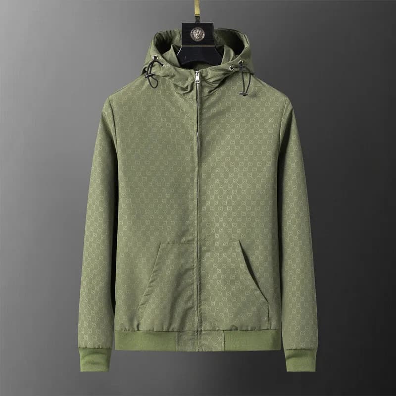 Emporio Armani Hooded Windbreaker Jacket Logo-Print — 56025 green