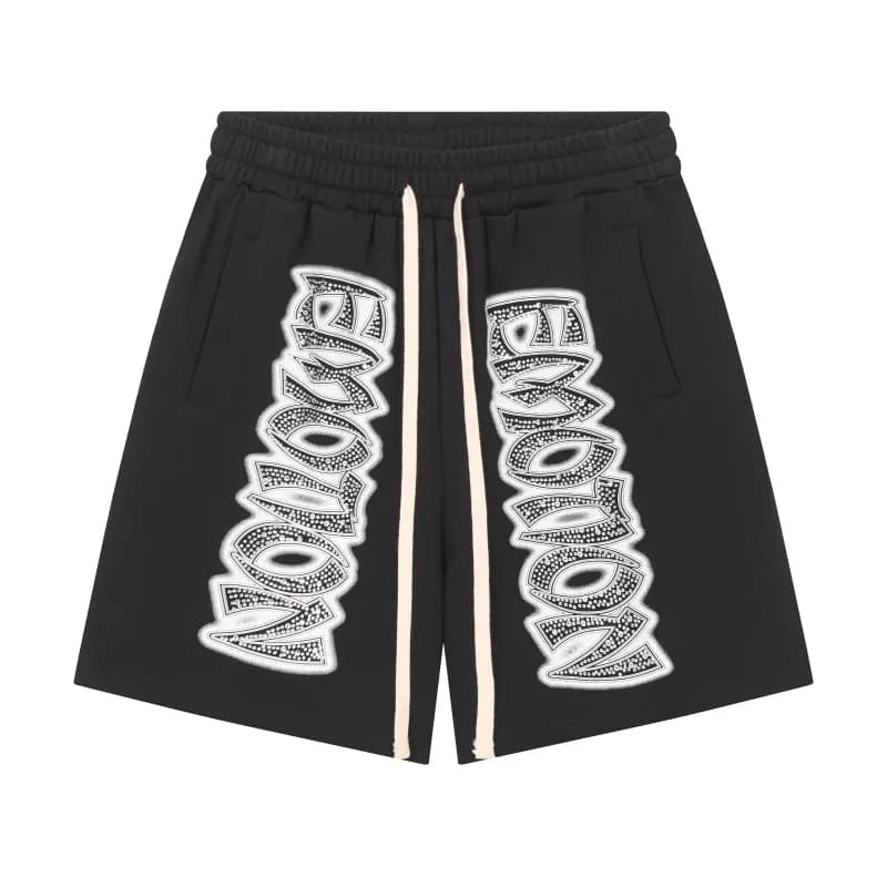 Vlone Logo Shorts Crystal Embellished