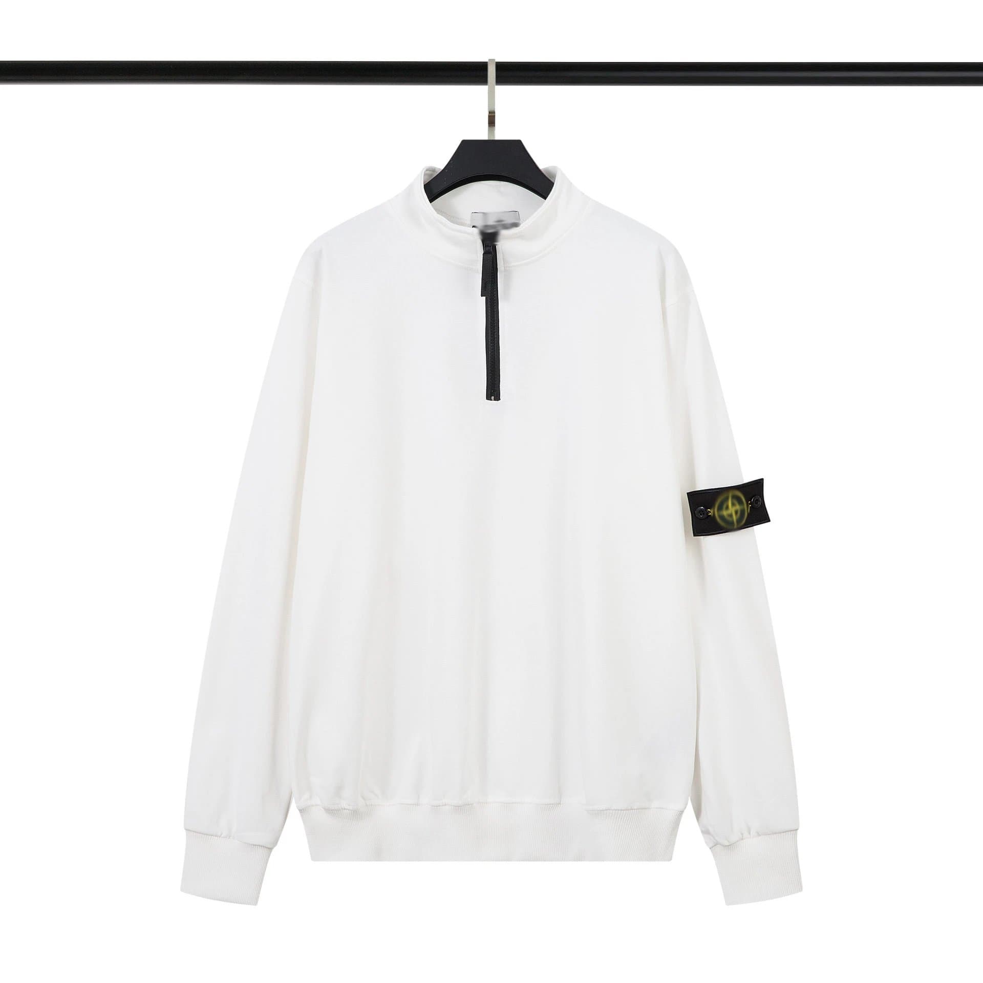 Stone Island Crewneck Sweatshirt Compass Patch — 911白色