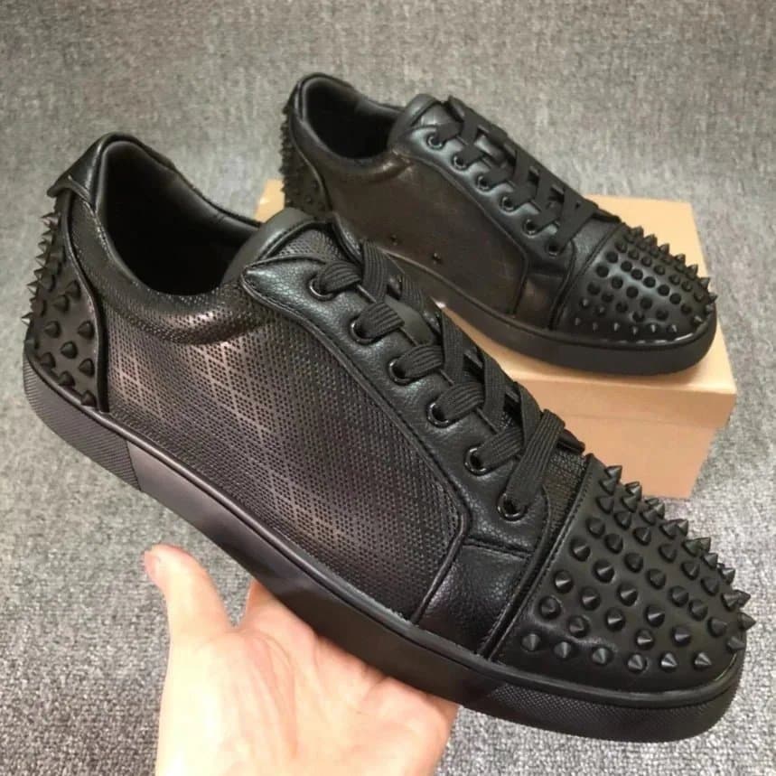 Christian Louboutin Louis Spikes Monochrome Red — 1