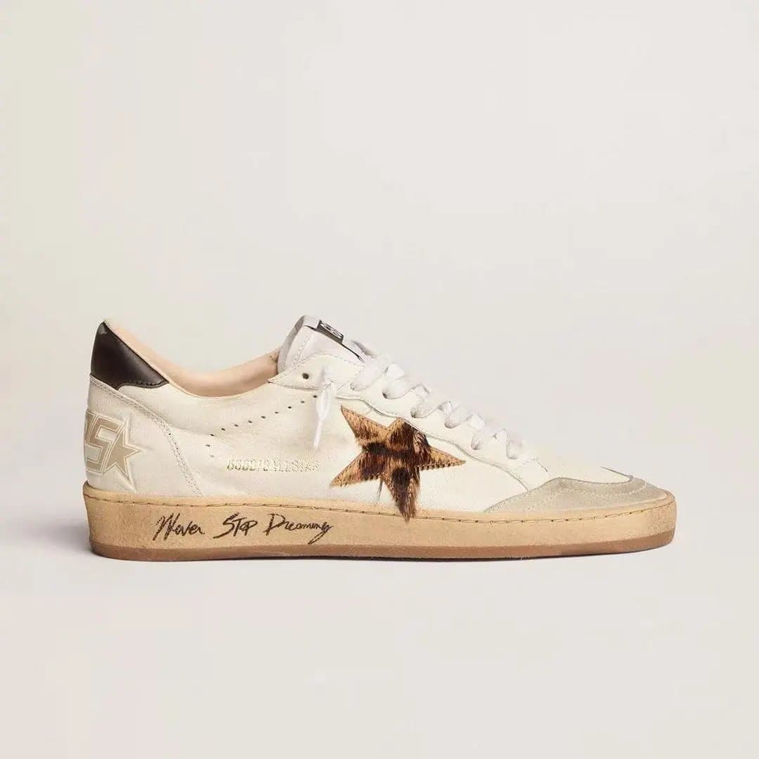 Golden Goose Superstar Glitter Star — 黑尾豹纹星