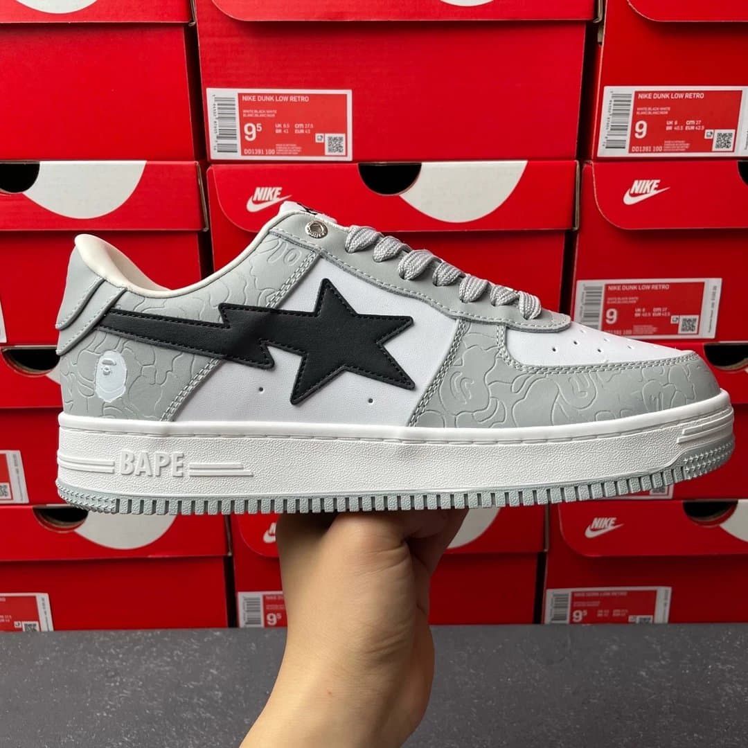 Nike Bape Sta White Star — 灰白黑 小迪奥