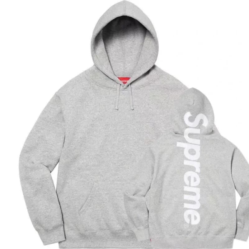 Supreme Zip-Up Hooded Sweatshirt Arch Logo — 001灰色