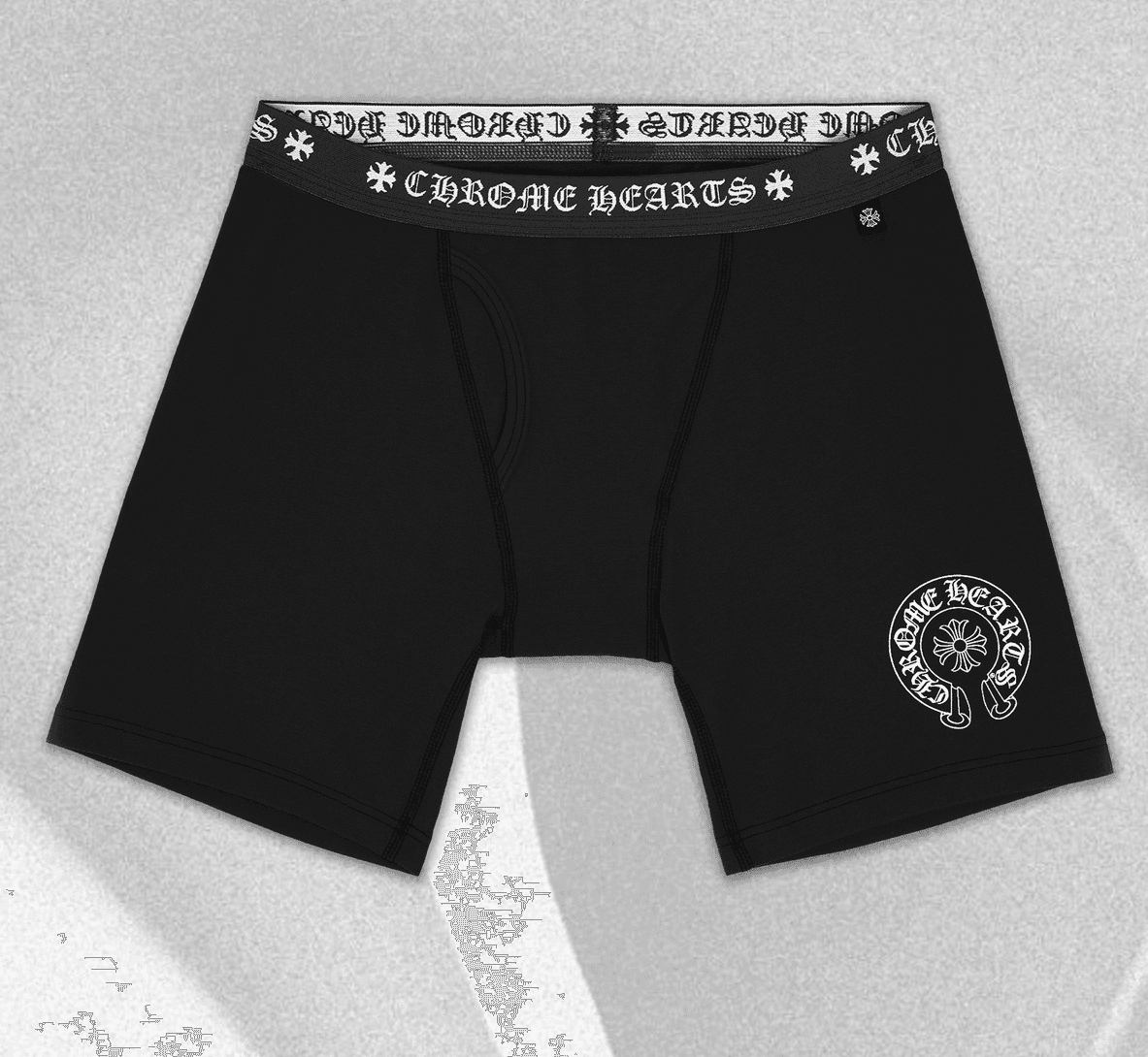 Boxer Brief Chrome Hearts Logo — 新CHRO 黑色经典小标黑色 LONG长款——SIZE: M